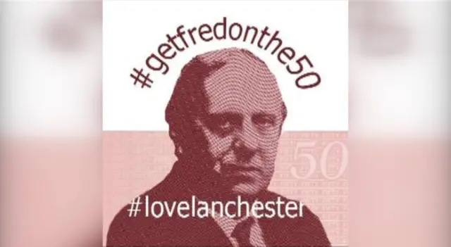 Mock-up of Frederick Lanchester on £50 note