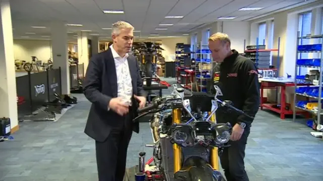 Stephen Barclay visiting Norton Motorcycles factory