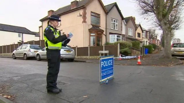 Police cordon at the scene of the attack