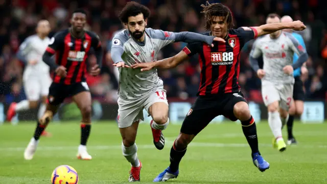 Mohammed Salah and Nathan Ake