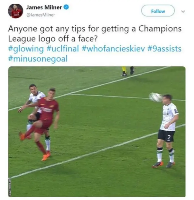 James Milner tweet