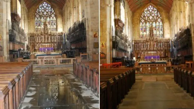 Previous damage at Boston Stump