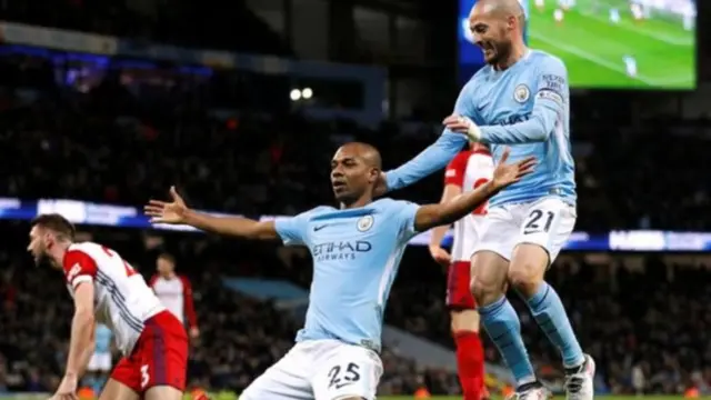 Fernandinho's third goal of the season put City into the lead