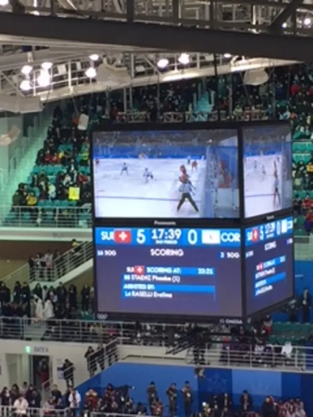 Korea v Switzerland - women's ice hockey match at the Winter Olympics