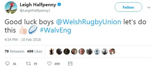 Leigh Halfpenny tweet