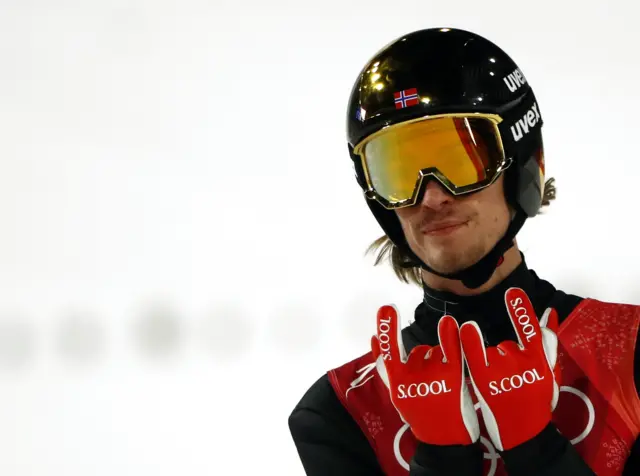 Norway's Daniel Andre in the men's ski-jumping.