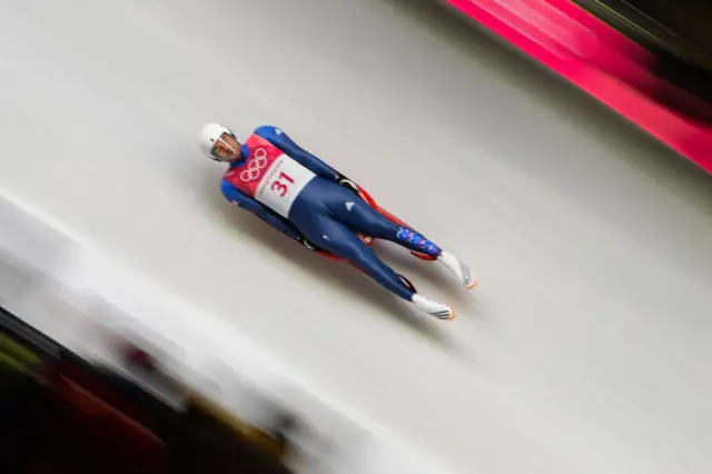 Great Britain's Adam Rosen in action in the Luge.