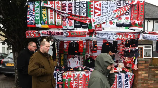 Stall selling scarves