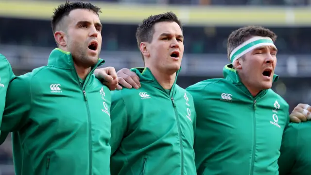 Conor Murray, Jonathan Sexton and Peter O'Mahony