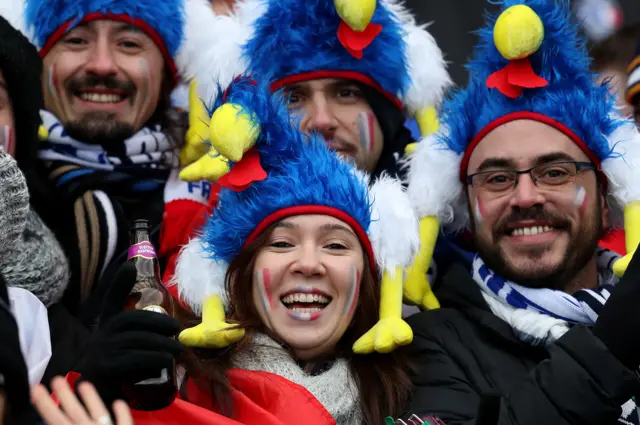 French fans inside Murrayfield