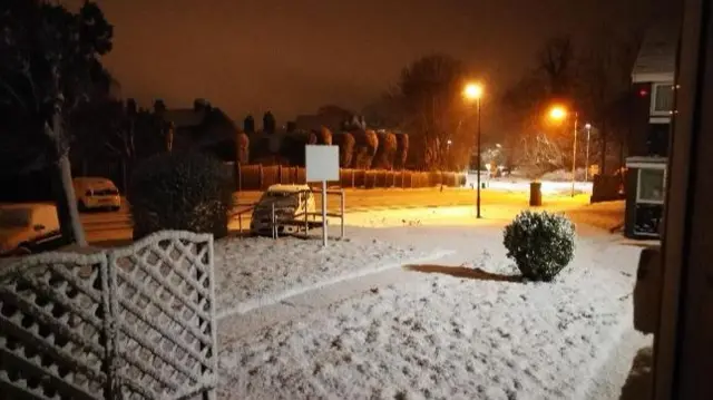 Snow in Lichfield this morning