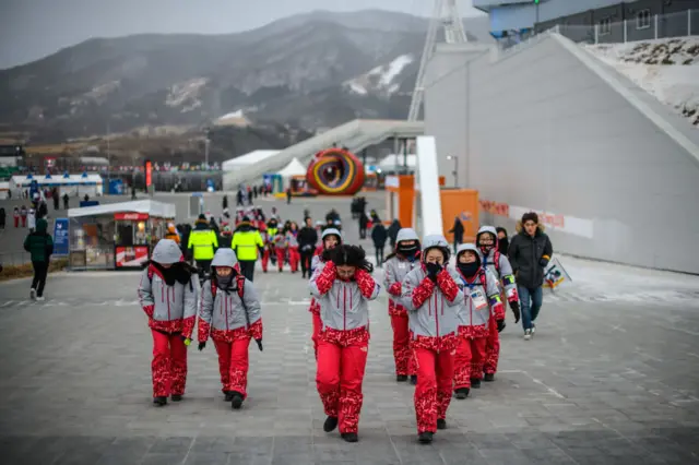 Cold volunteers at Pyeongchang