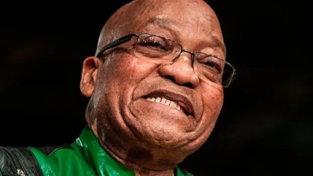 South African President Jacob Zuma gestures as he gives his closing remarks during the closing session of the South African ruling party African National Congress policy conference in Johannesburg on July 5, 2017.