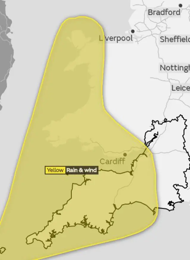 Weather warning for Tuesday