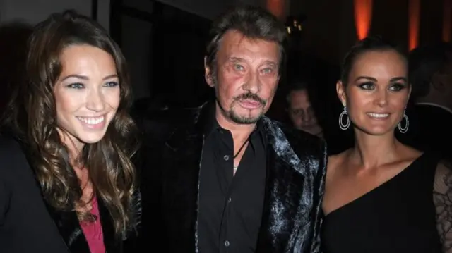 Laura Smet (left) is contesting the award to Hallyday's fourth wife, Laeticia (right)