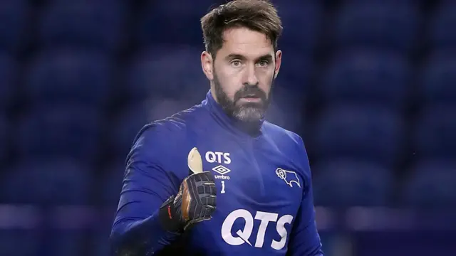 Derby's Scott Carson gives his thumbs up