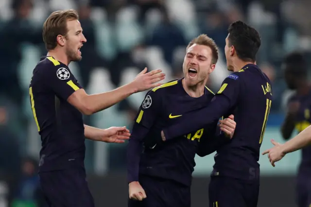 Eriksen celebrates his equaliser