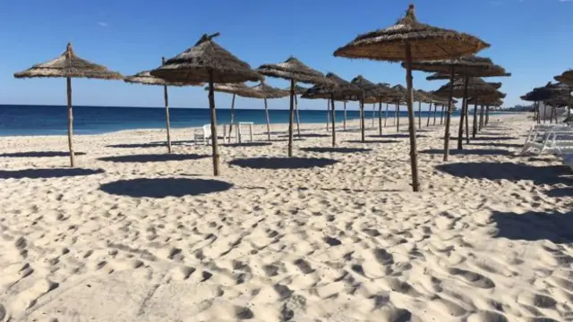 A deserted beach at Sousse