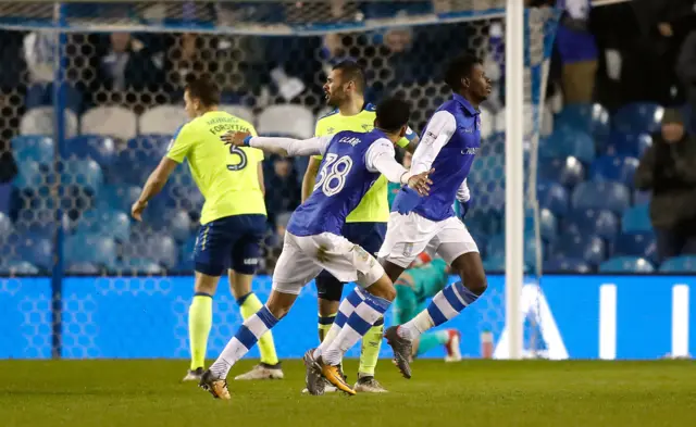 Sheffield Wednesday"s Lucas Joao scores his second goal