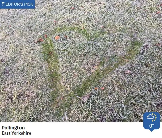 Heart drawn in frost