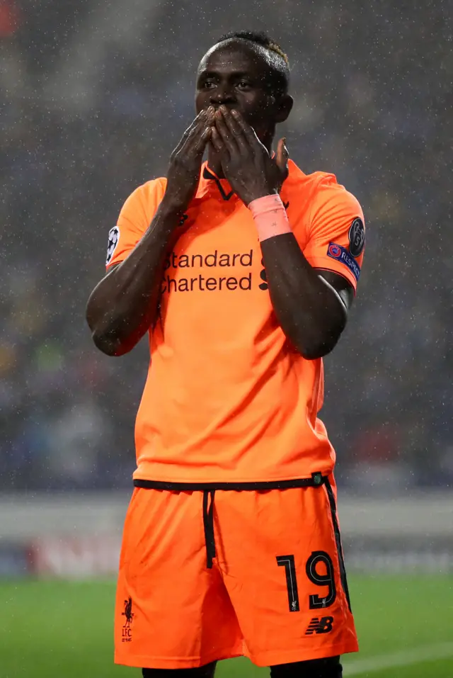 Mane celebrates his hat-trick