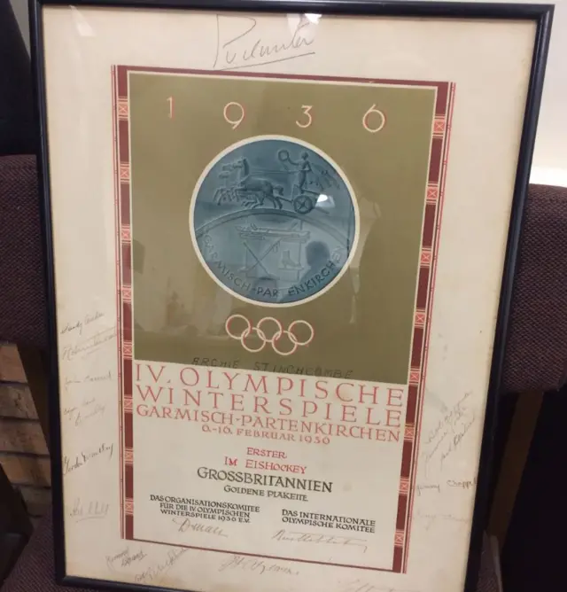 Signed poster from the 1936 Olympics