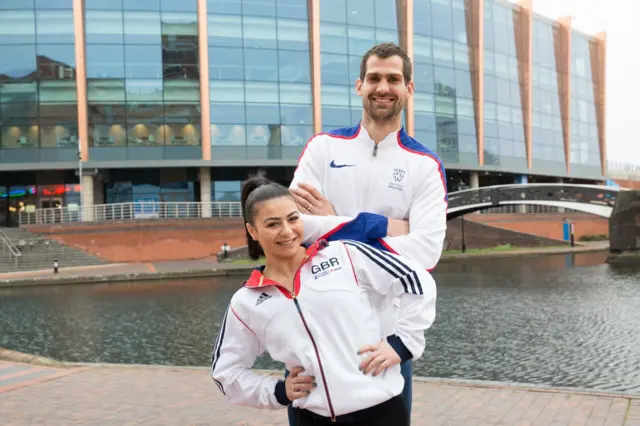 Claudia Fragapane and Robbie Grabarz at Arena Birmingham