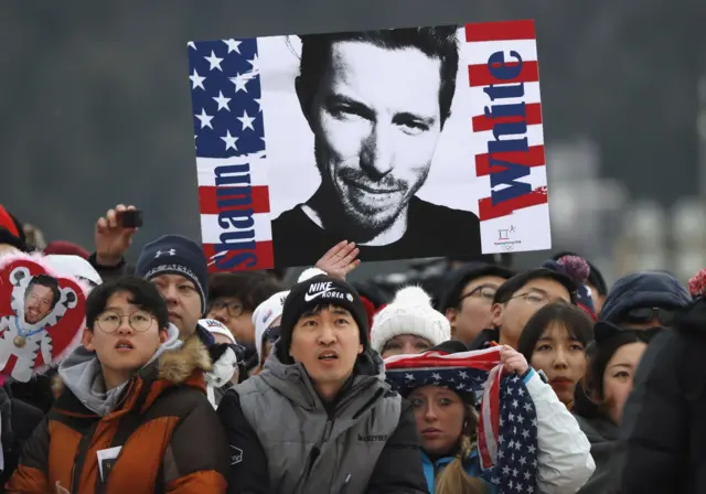 USA fans show their support for Shaun White