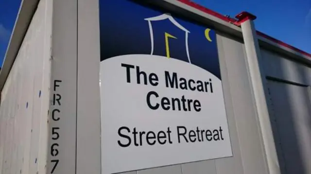 Macari Centre sign