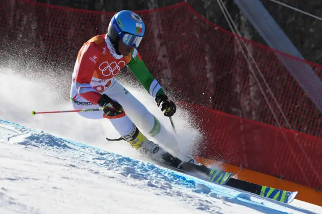 Madagascar's Mialitiana Clerc competes in the Women's Giant Slalom at the Yongpyong Alpine Centre during the Pyeongchang 2018 Winter Olympic Games in Pyeongchang on February 15, 2018