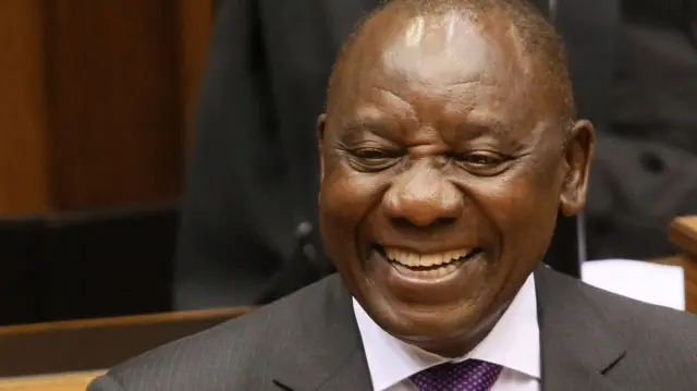 Cyril Ramaphosa smiles broadly