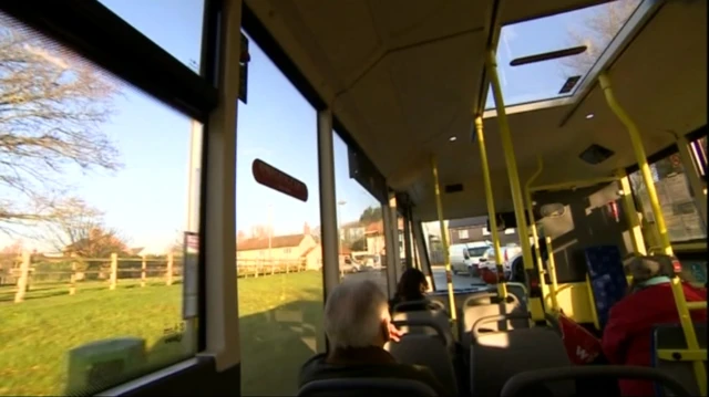 Interior of a bus