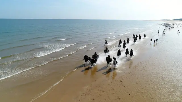 The Household Cavalry at Holkham Beach