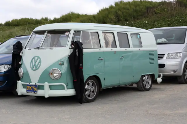 Camper van at Fistral Beach