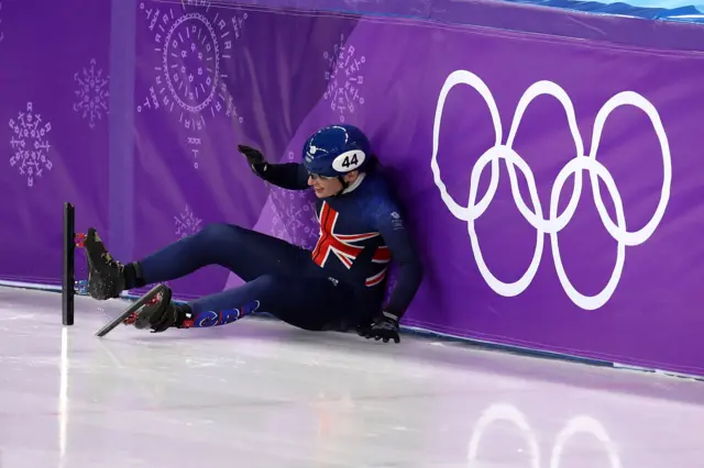 Great Britain's Charlotte Gilmartin falls