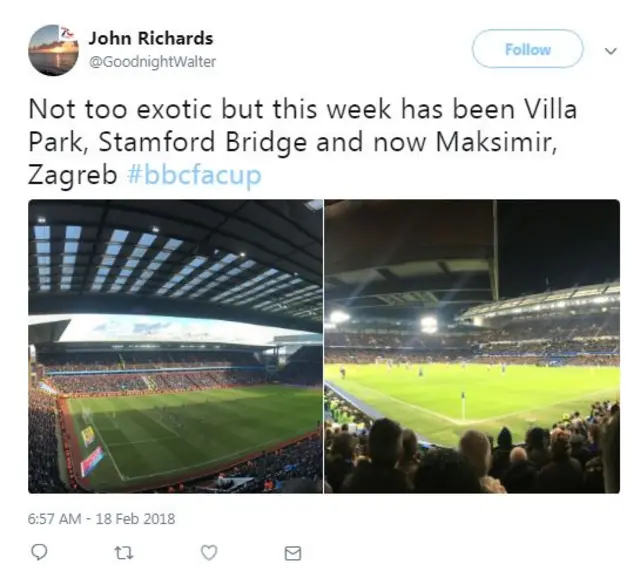 John Richards has been to Villa Park, Stamford Bridge and Stadion Maksimir in the past week.