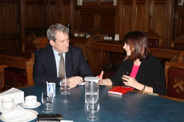 Melanie Onn meeting the Education Secretary Damian Hinds.