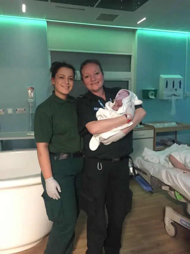 Baby Rosie with workers Goergia and Shelly