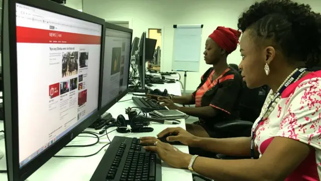 Members of the BBC Igbo and Yoruba teams in Lagos, Nigeria