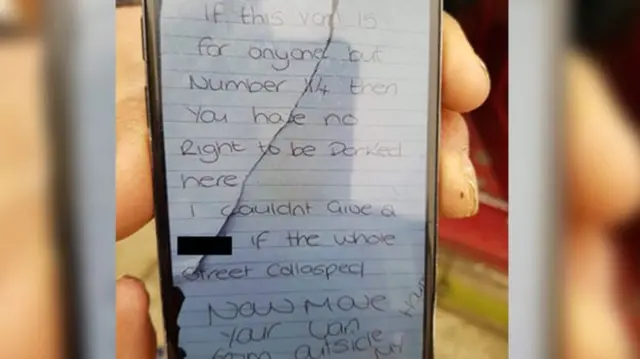 Note left on ambulance