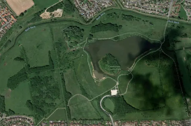 Aerial image of Cleethorpes Country Park.