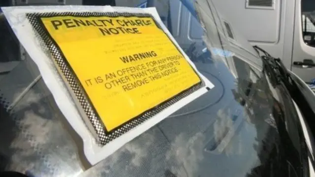 Parking notice left on windscreen