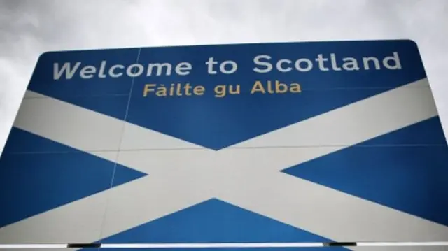 'Welcome to Scotland' sign