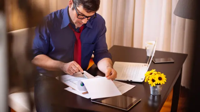 A man working at home