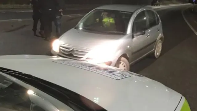 Car stopped on motorway