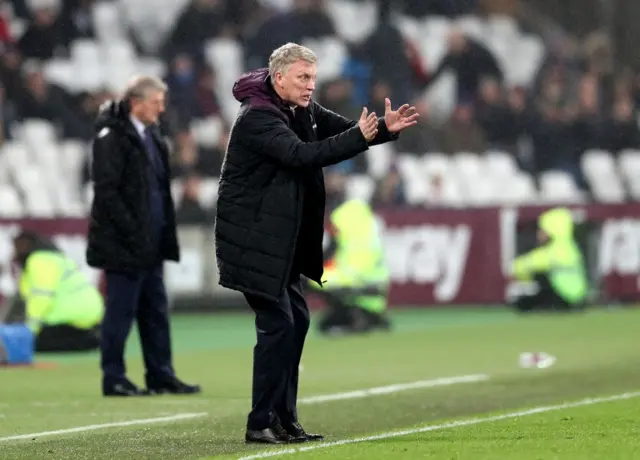 West Ham United manager David Moyes gestures on the touchline during the Premier League match at the London Stadium, London