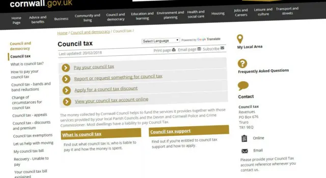 Cornwall Council website