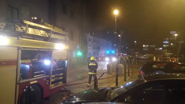 Fire crews at Plymouth's Barbican