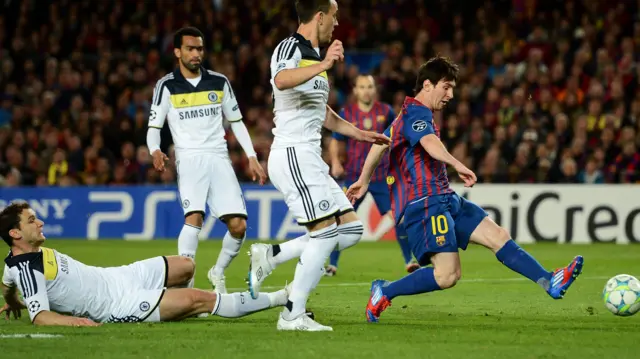 Lionel Messi against Chelsea