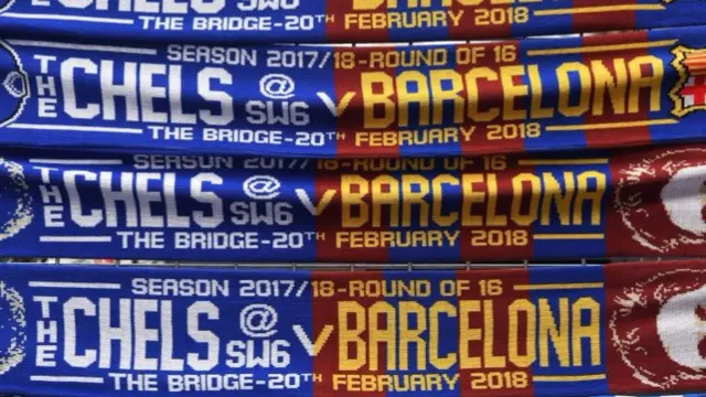 Half-half scarves at Stamford Bridge